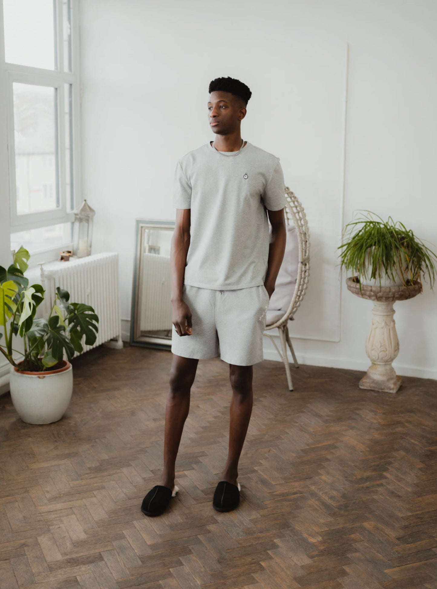Cloud Grey Short Set Sleepwear